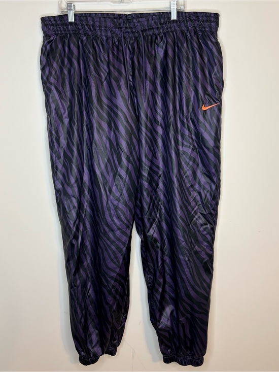 Nike Pants - Nike NWT Purple and Black Zebra Print Loose Fit Track Jogging Pants Size XXL